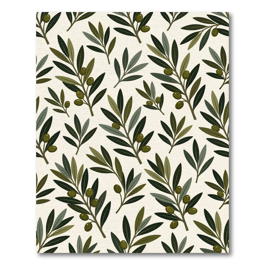 Green Olive Branch Foliage Repeat Rug