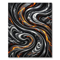 Dramatic Black Marble Lava Swirl Rug