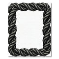 Rustic Gray Twisted Rope Border Rug
