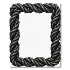 Rustic Gray Twisted Rope Border Rug