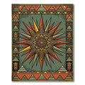 Geometric Sunburst Earthy Tone Tapestry Rug