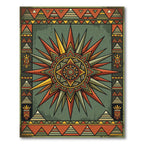 Geometric Sunburst Earthy Tone Tapestry Rug
