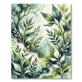 Ethereal Green Watercolor Leafy Grove Rug