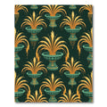 Art Deco Emerald and Gold Fountain Rug