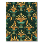 Art Deco Emerald and Gold Fountain Rug