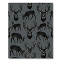 Majestic Black Deer Heads Wildlife Repeat Rug
