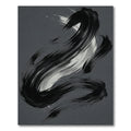 Bold Black Swirl Ink Brushstroke Rug