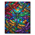 Stained Glass Dragonfly Jewel Mosaic Rug