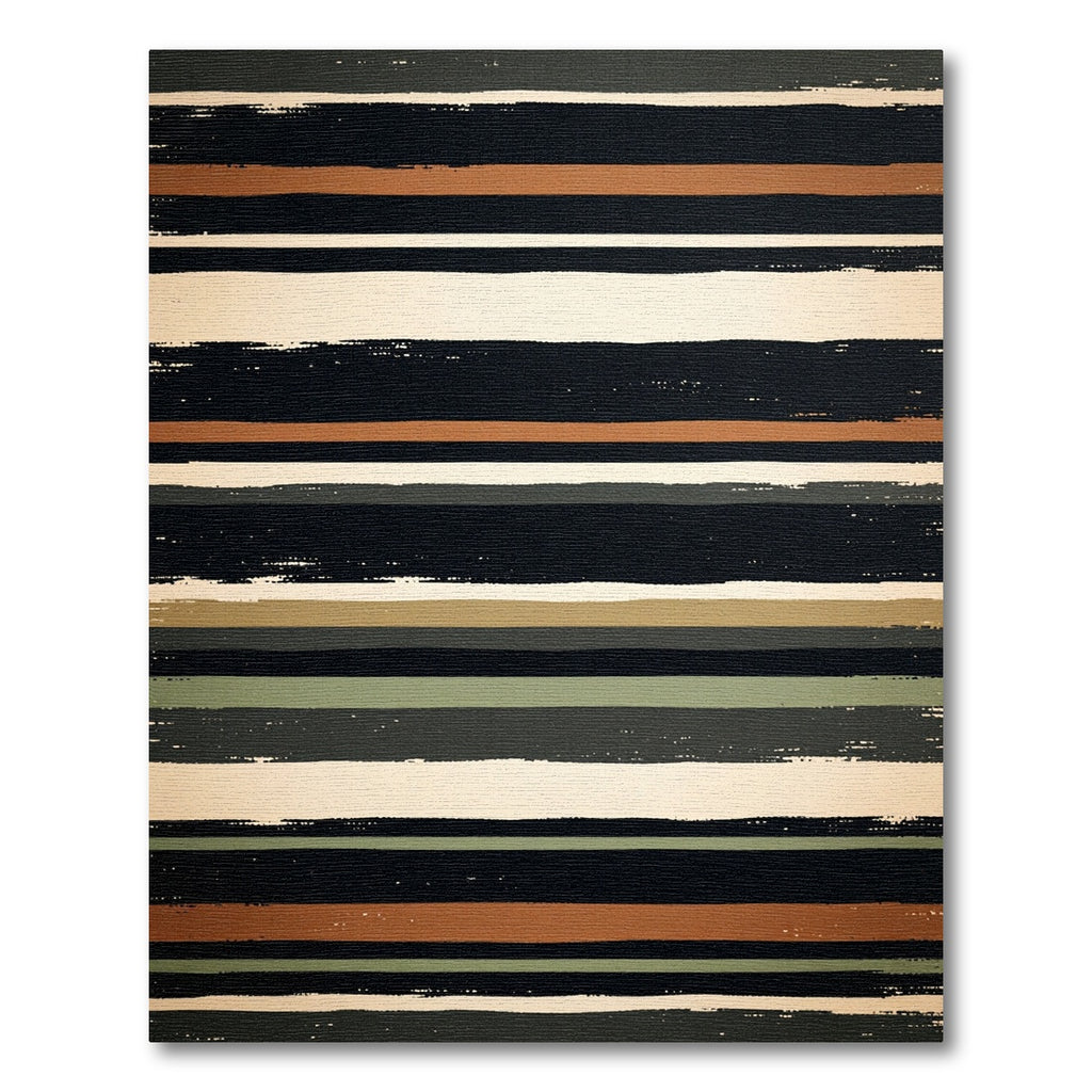 Earthy Tones Hand Painted Stripe Rug