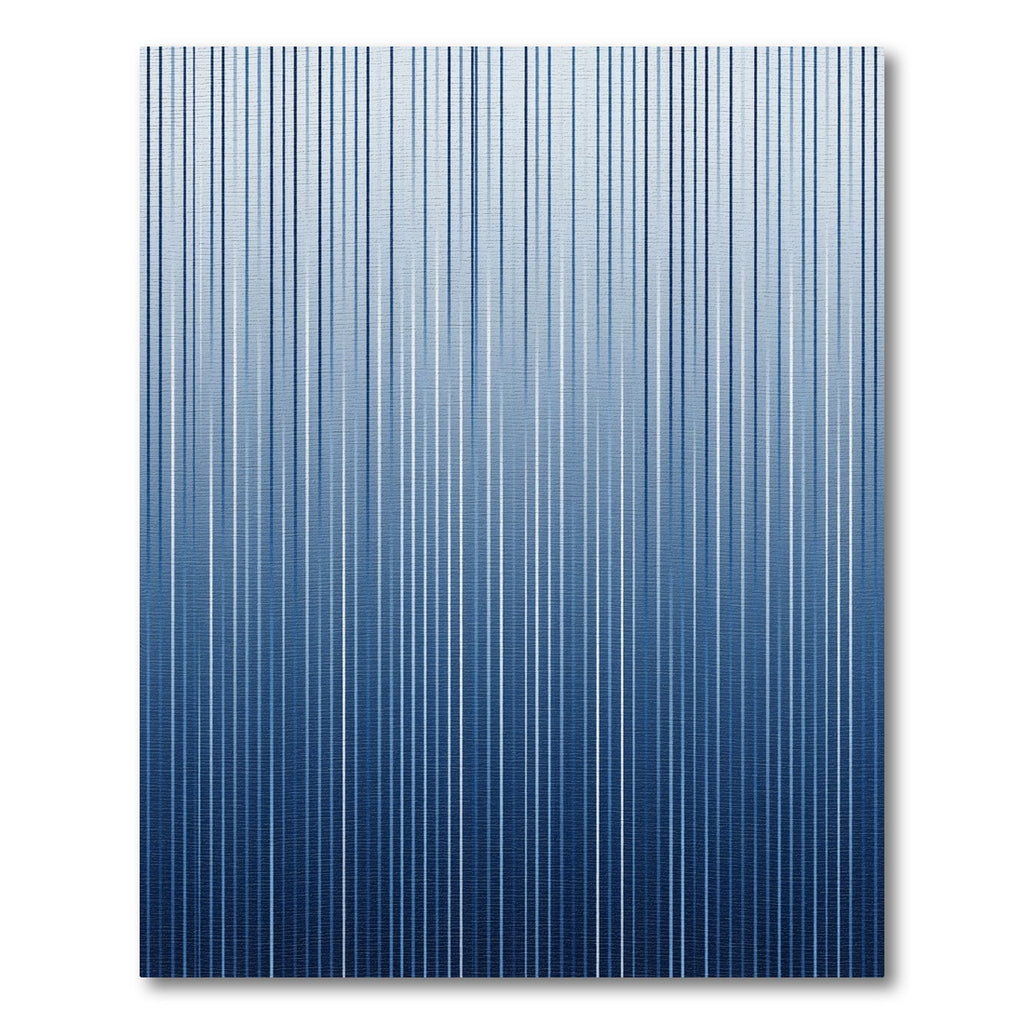 Minimalist Indigo Vertical Line Gradient Rug
