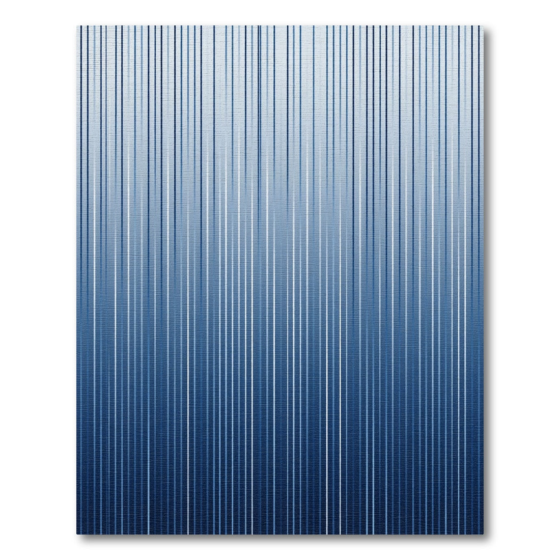 Minimalist Indigo Vertical Line Gradient Rug