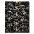 Dark Scallop Wave Art Deco Rug