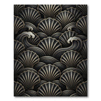 Dark Scallop Wave Art Deco Rug