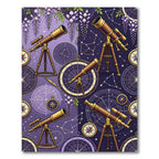 Celestial Wisteria and Telescope Astronomy Rug