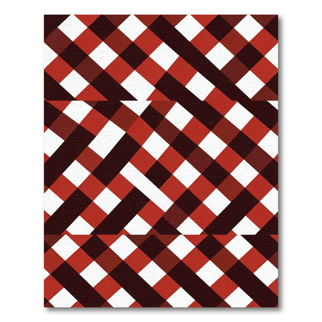 Bold Crimson and Black Gingham Checker Rug