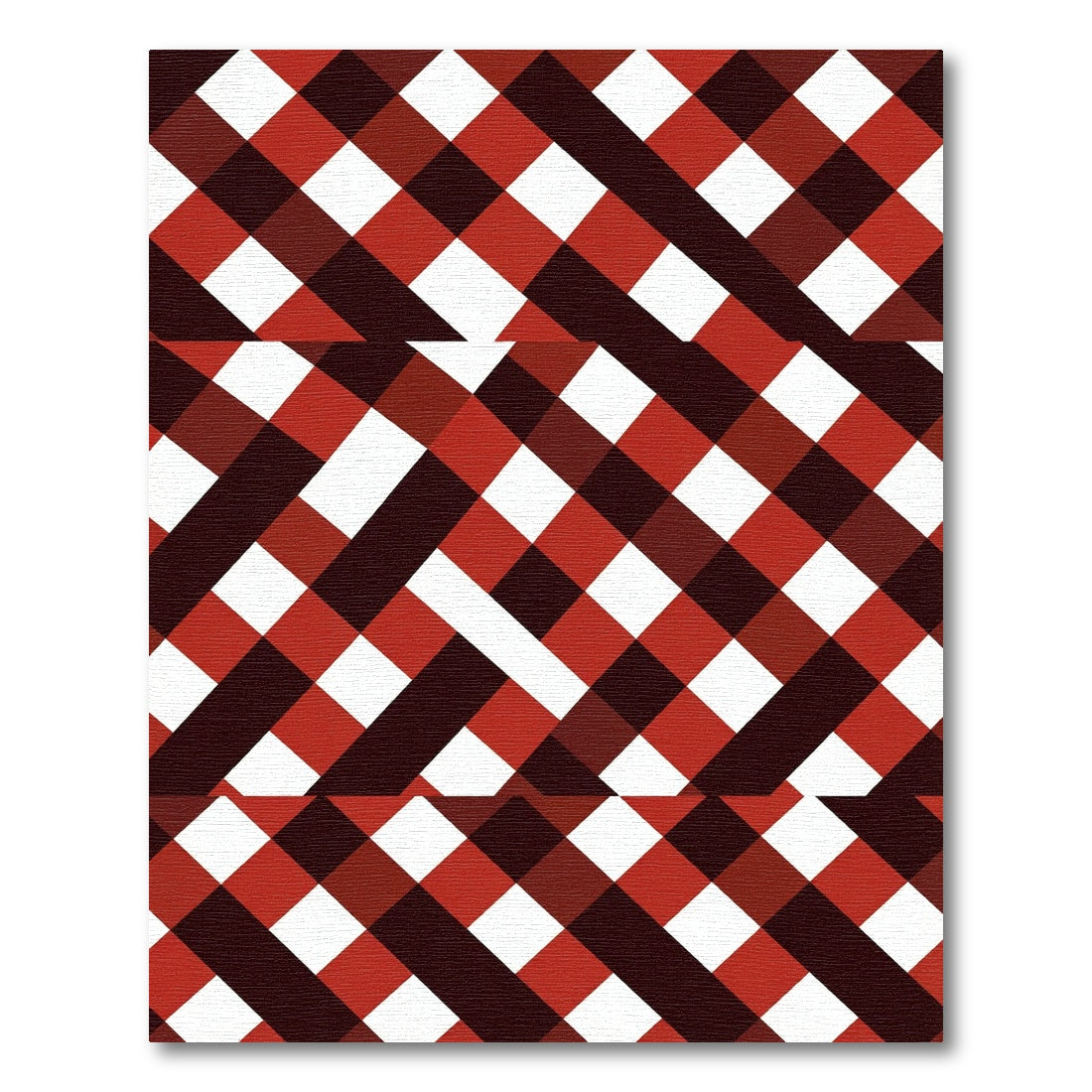Bold Crimson and Black Gingham Checker Rug