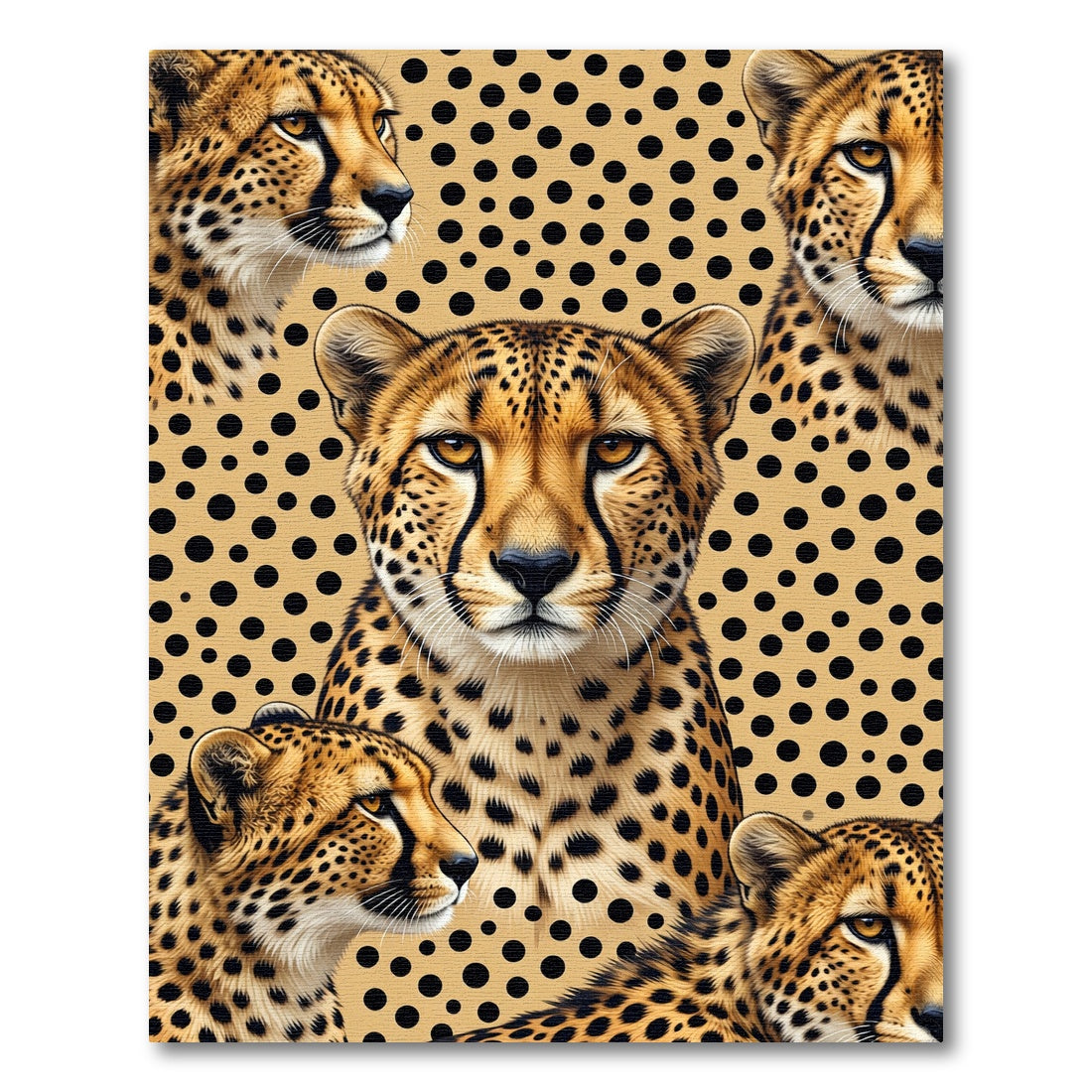 Realistic Cheetah Spotted Tan Animal Art Rug