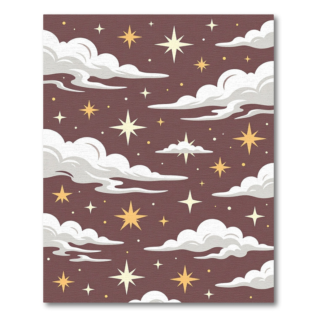 Celestial Gold Starry Night Brown Rug