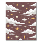 Celestial Gold Starry Night Brown Rug