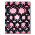 Modern Pink Geometric Hexagon Grid Rug