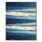 Distressed Indigo Blue Wood Grain Stripes Rug