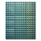 Modern Teal Circular Grid Texture Rug