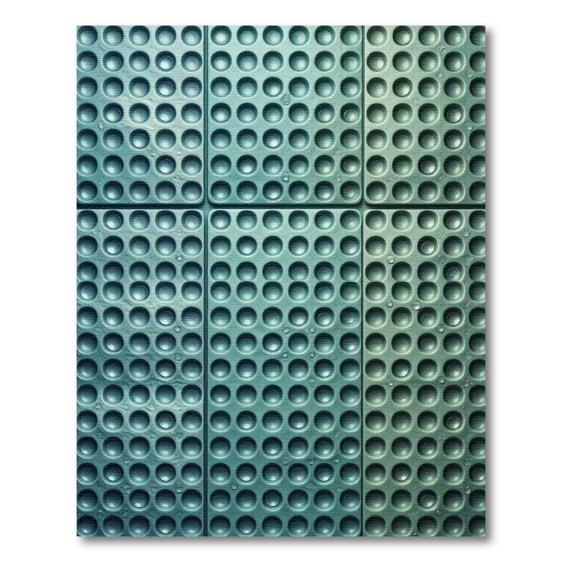 Modern Teal Circular Grid Texture Rug