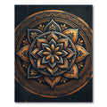 Golden Metallic Lotus Mandala Medallion Rug