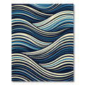 Modern Indigo Flowing Abstract Wave Rug