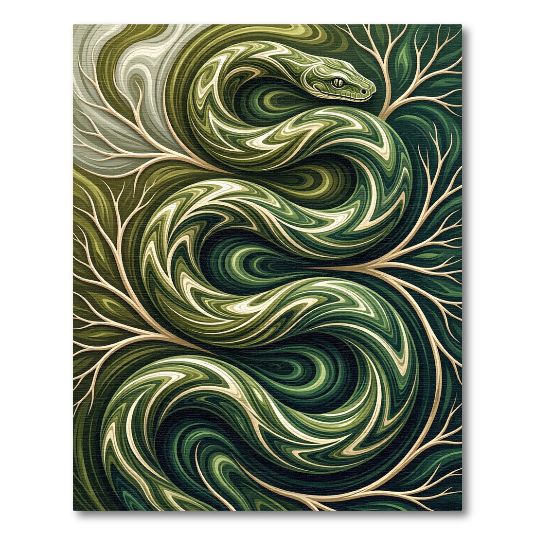Emerald Green Serpent Swirl Rug