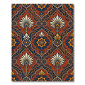 Ornate Teal Deep Botanical Medallion Rug