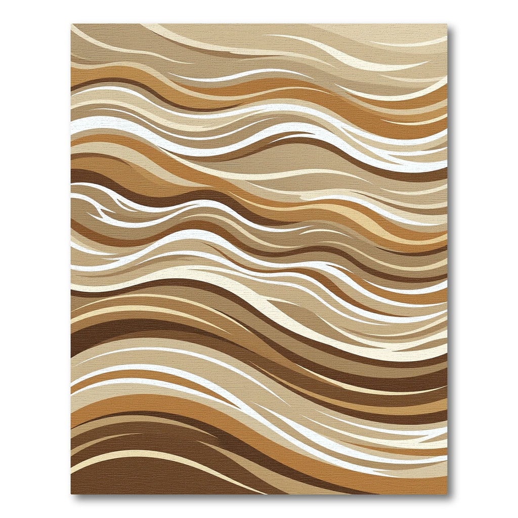 Brown Ochre Flowing Waves Rug