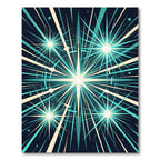 Radiant Teal Starburst Geometric Art Rug