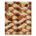 Retro Orange Swirl Waves Rug