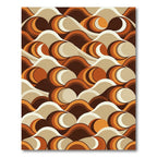 Retro Orange Swirl Waves Rug