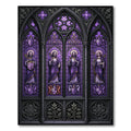 Gothic Arch Stained Glass Violet Tapestry Rug