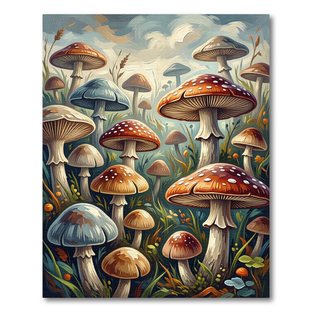 Enchanted Forest Mushroom Woodland Landscape Rug