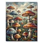 Enchanted Forest Mushroom Woodland Landscape Rug