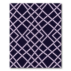 Sophisticated Dark Purple Geometric Lattice Rug