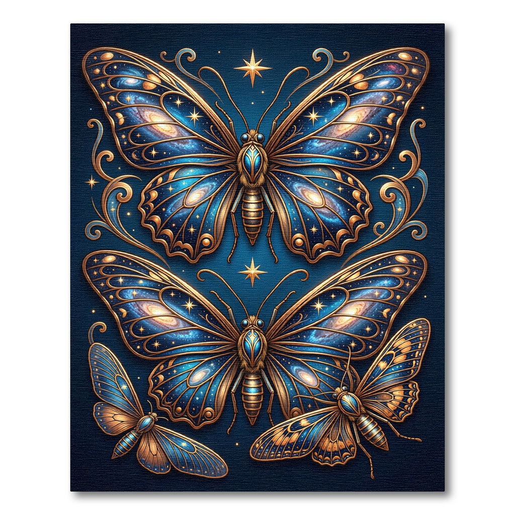 Celestial Azure Butterfly Galaxy Art Rug