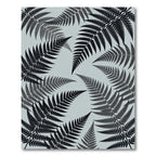 Dark Fern Leaves Scatter Gray Rug