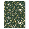 Dark Forest Green Botanical Meadow Rug