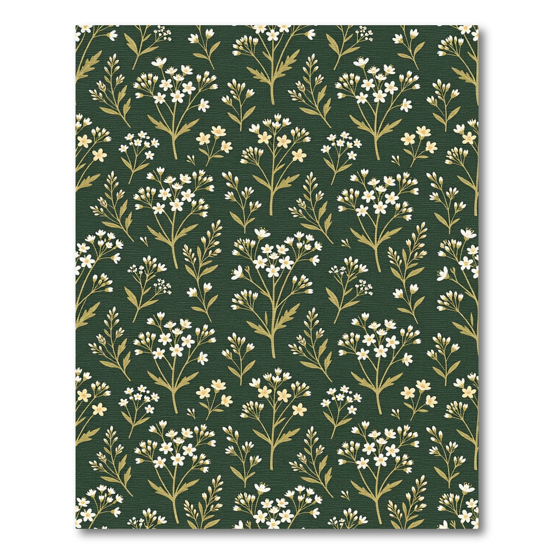 Dark Forest Green Botanical Meadow Rug