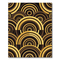 Rich Gold Brown Concentric Arcs Rug