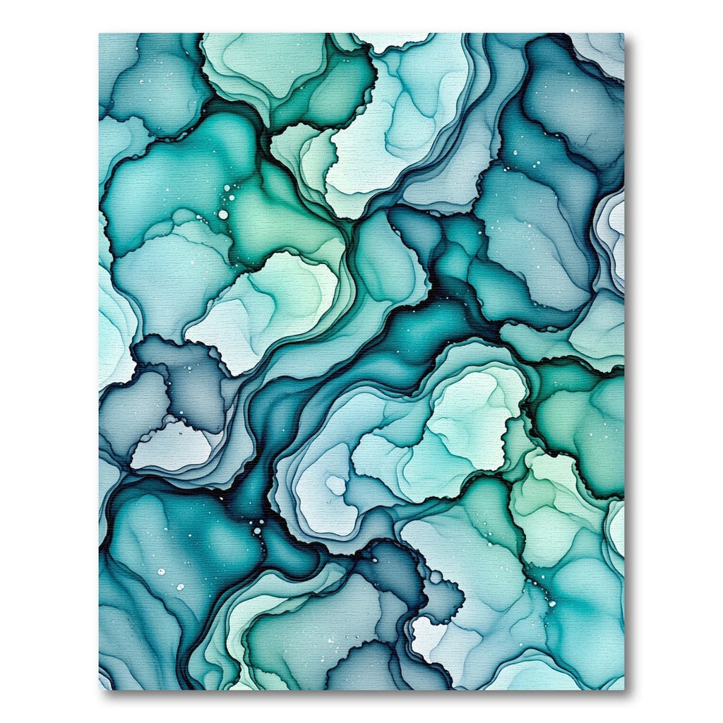Teal And Blue Abstract Flow Rug