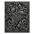 Ornate Silver Paisley Floral Swirls Rug