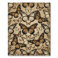 Sepia Tone Botanical Butterfly Collage Rug