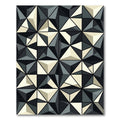 Gray Cream Geometric Faceted Crystal Rug