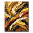 Modern Golden Bronze Abstract Swirl Rug