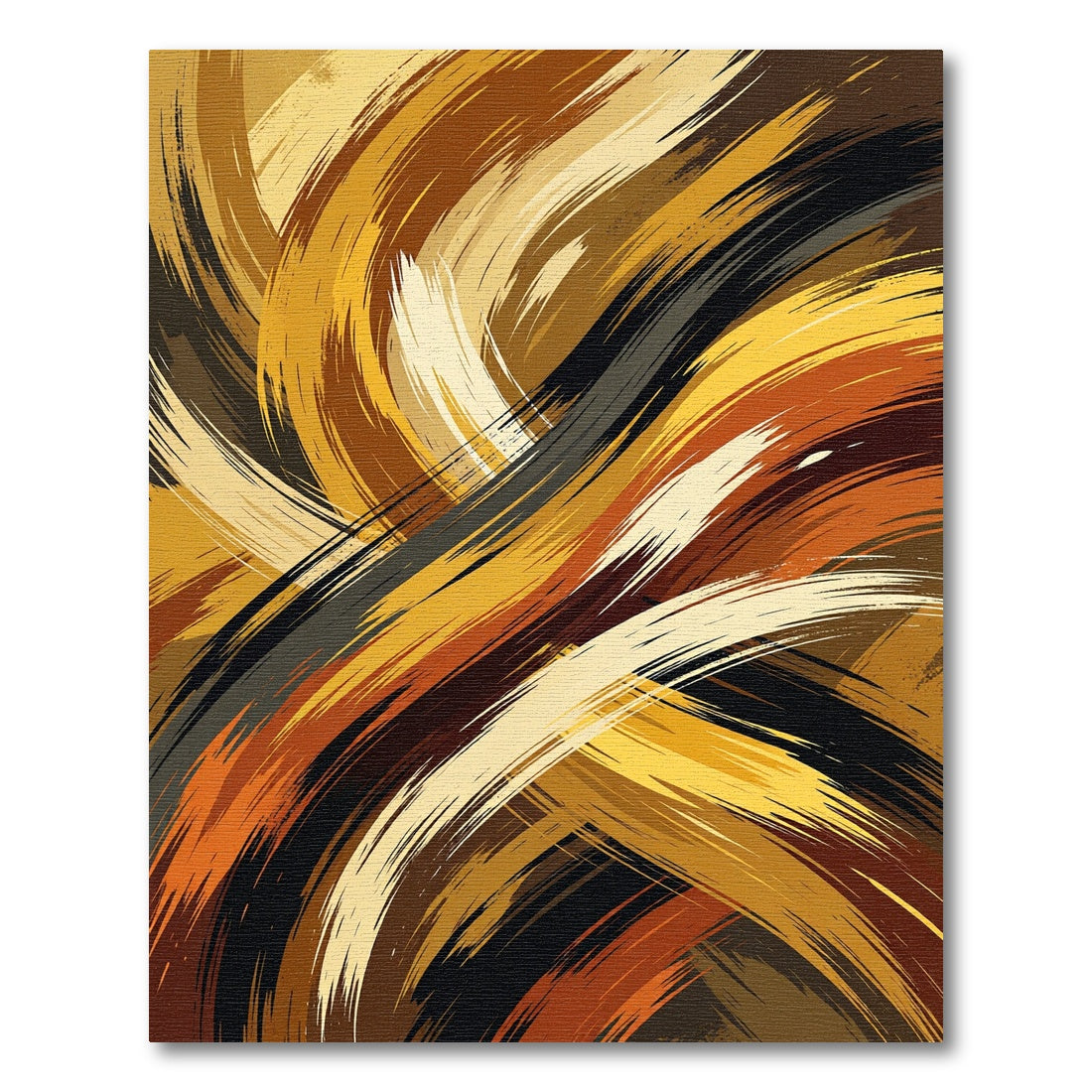 Modern Golden Bronze Abstract Swirl Rug